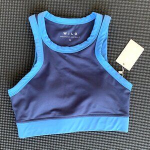 NWT, WILO Sports Bra, Navy Blue Size Small
